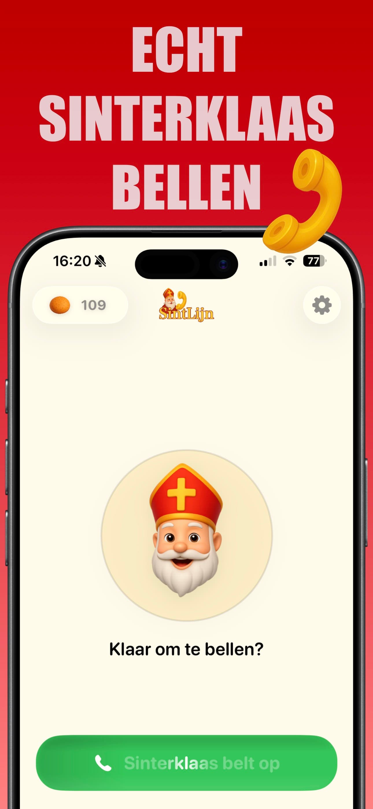 Download SintLijn app om Sinterklaas te bellen